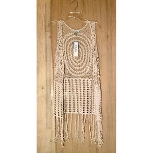 Boho Hippie Vest with Long Fringe – Natural Cotton